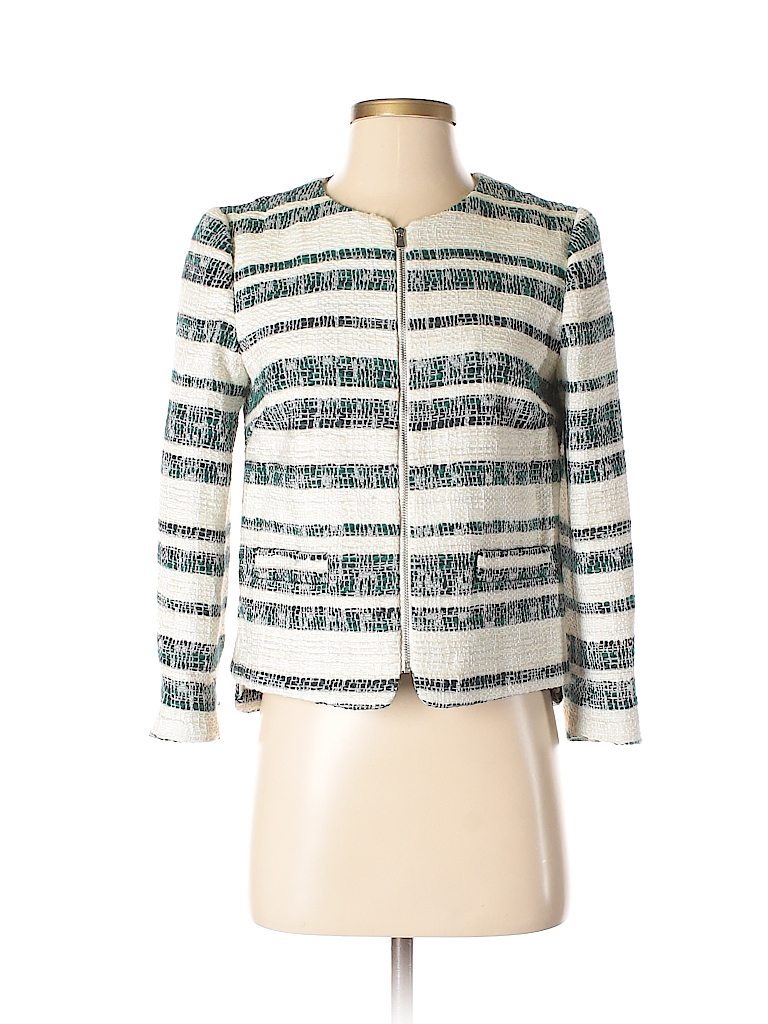 Zara Basic Stripes Tweed Beige Jacket Size S 65 Off Thredup