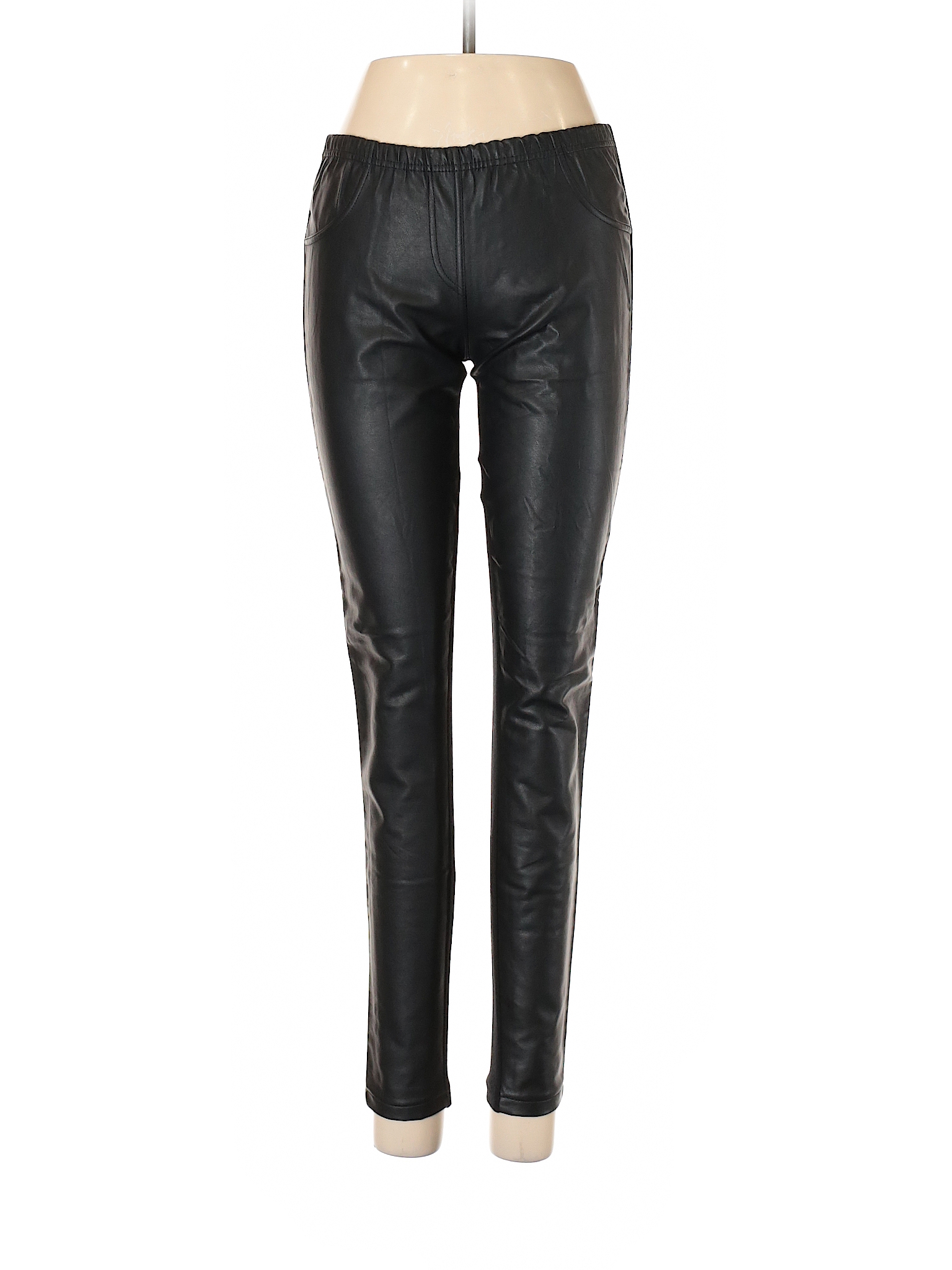 Calzedonia Solid Black Faux Leather Pants Size S - 75% off | thredUP