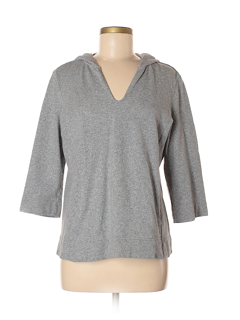 Purejill 100% Cotton Solid Gray Pullover Hoodie Size M - 80% off | thredUP