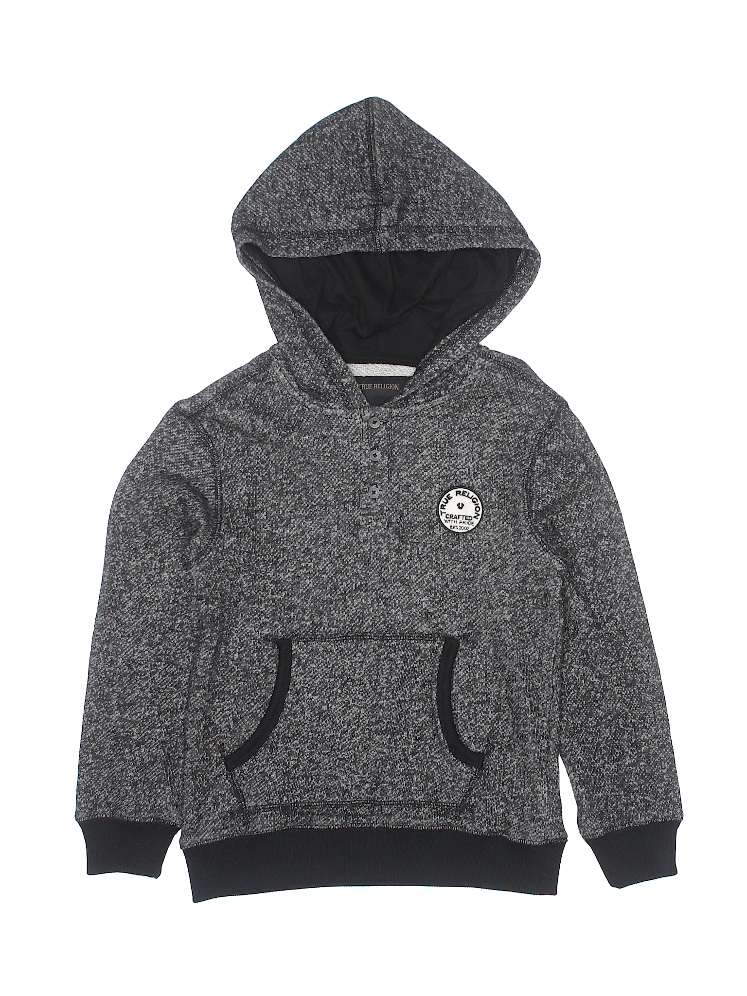 True Religion Solid Black Pullover Hoodie Size 5 - 82% off | thredUP