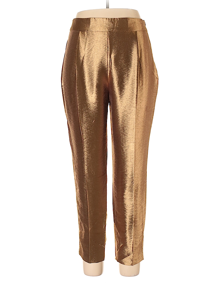 zara gold pants
