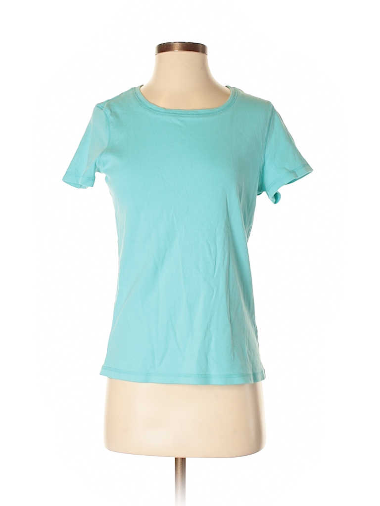 Sigrid Olsen 100% Cotton Solid Blue Short Sleeve T-Shirt Size S - 81% ...