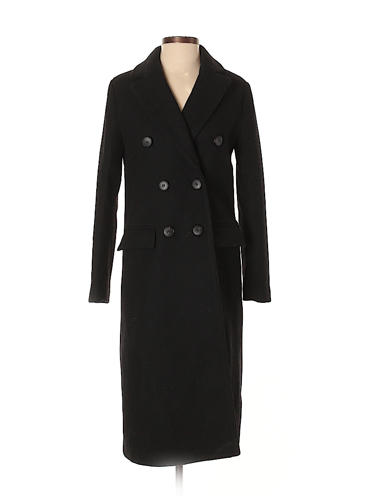 zara women's black wool coat