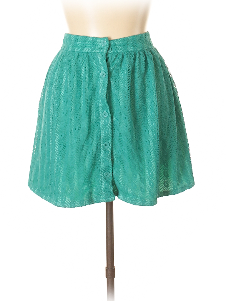 DuO 100% Polyester Teal Casual Skirt Size M - photo 1