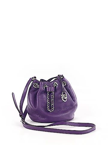 MICHAEL Michael Kors 100 Leather Solid Dark Purple Leather Bucket