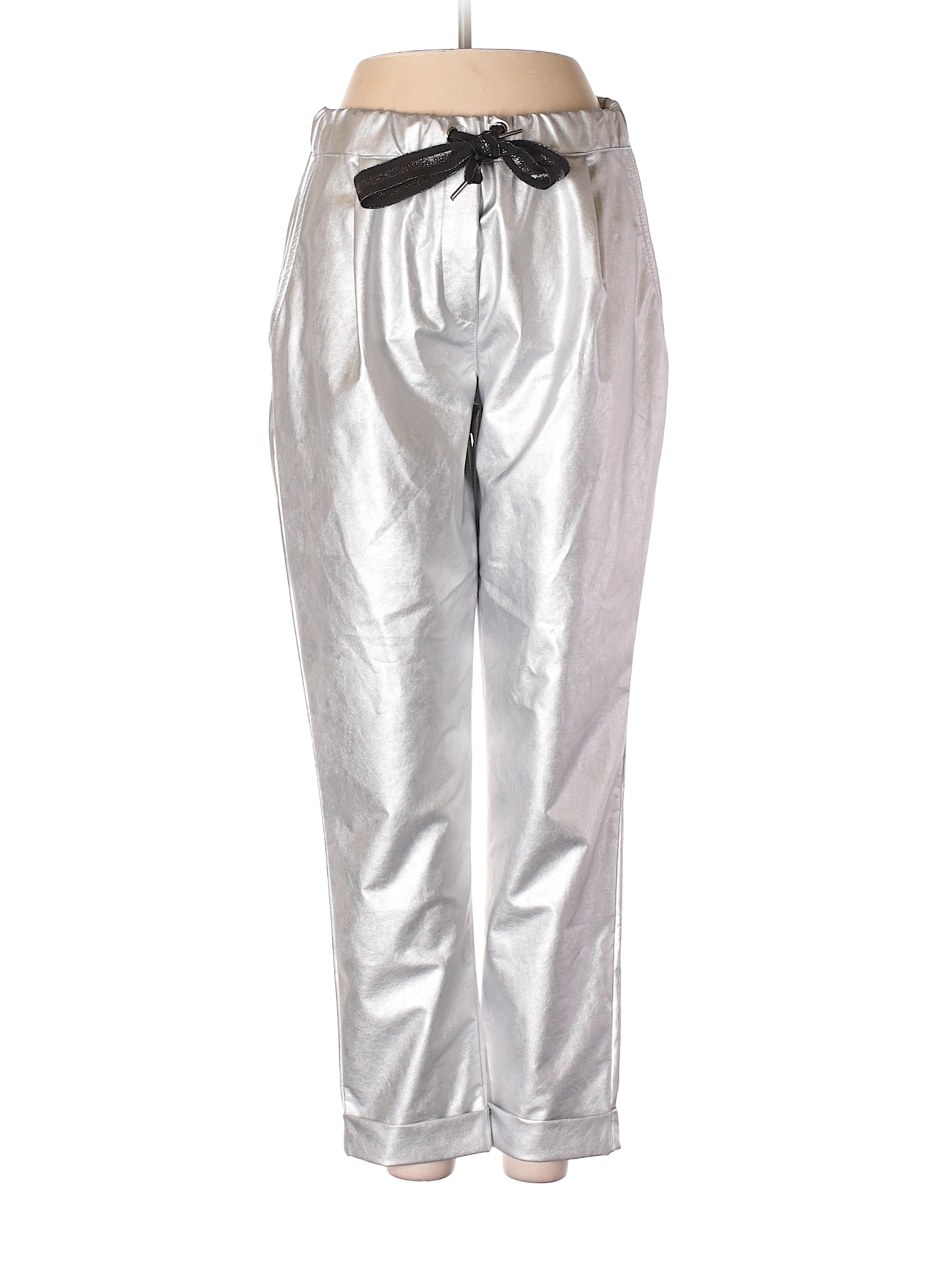 Bebe Metallic Silver Faux Leather Pants Size M - 97% off | thredUP