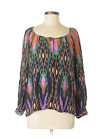 Glam Long Sleeve Silk Top - front