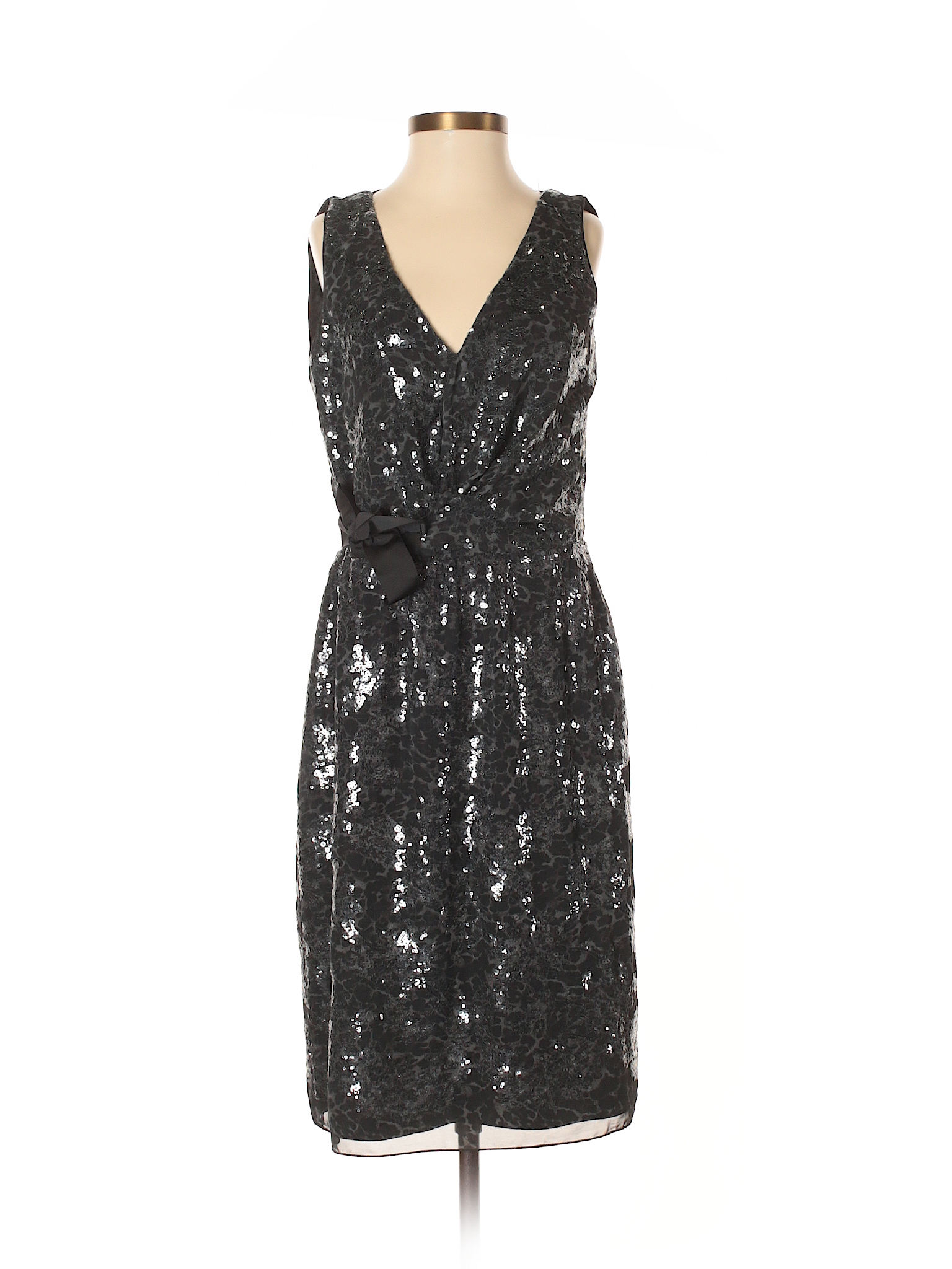 Elie Tahari Animal Print Metallic Gray Cocktail Dress Size 6 (UK) - 96% ...