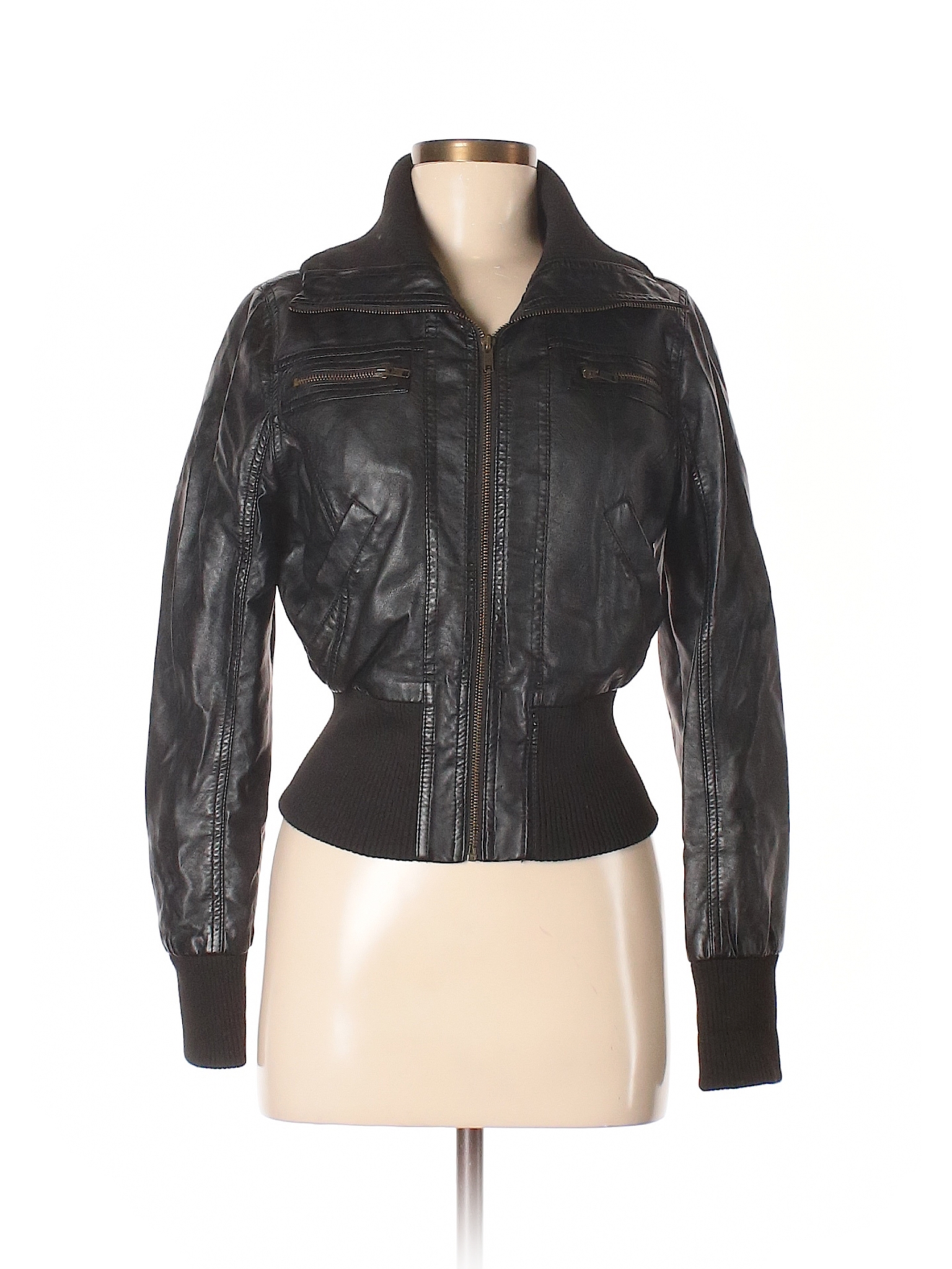 ambiance apparel black leather jacket