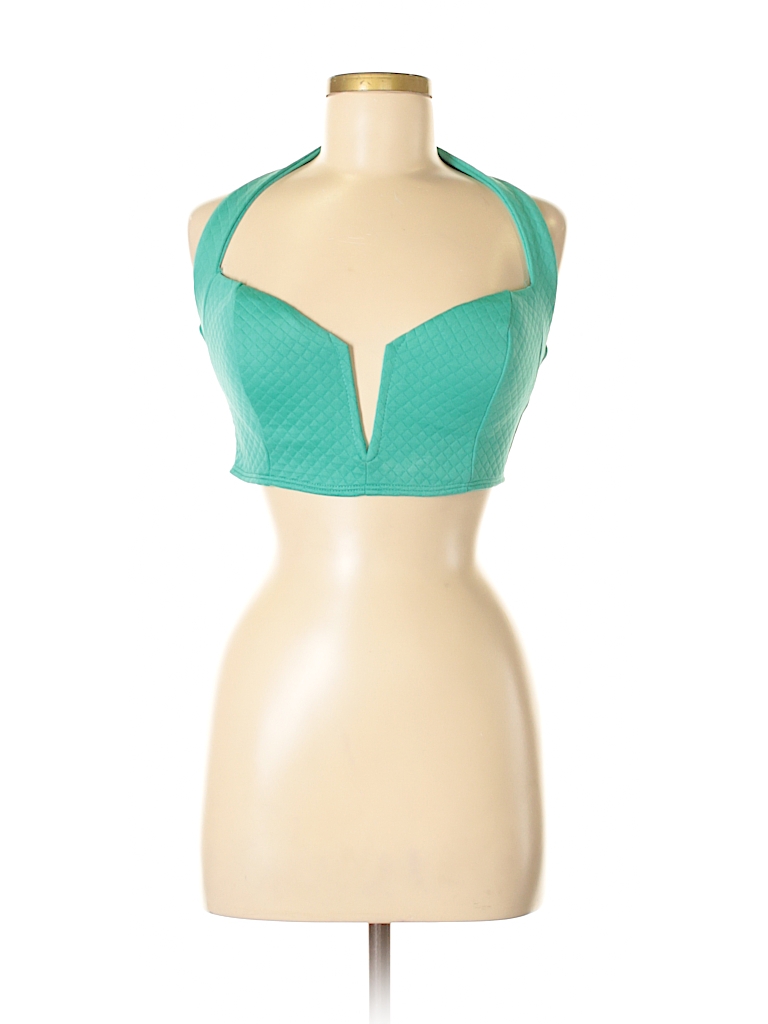 Hot Miami Styles Solid Teal Halter Top Size M - 54% off | thredUP