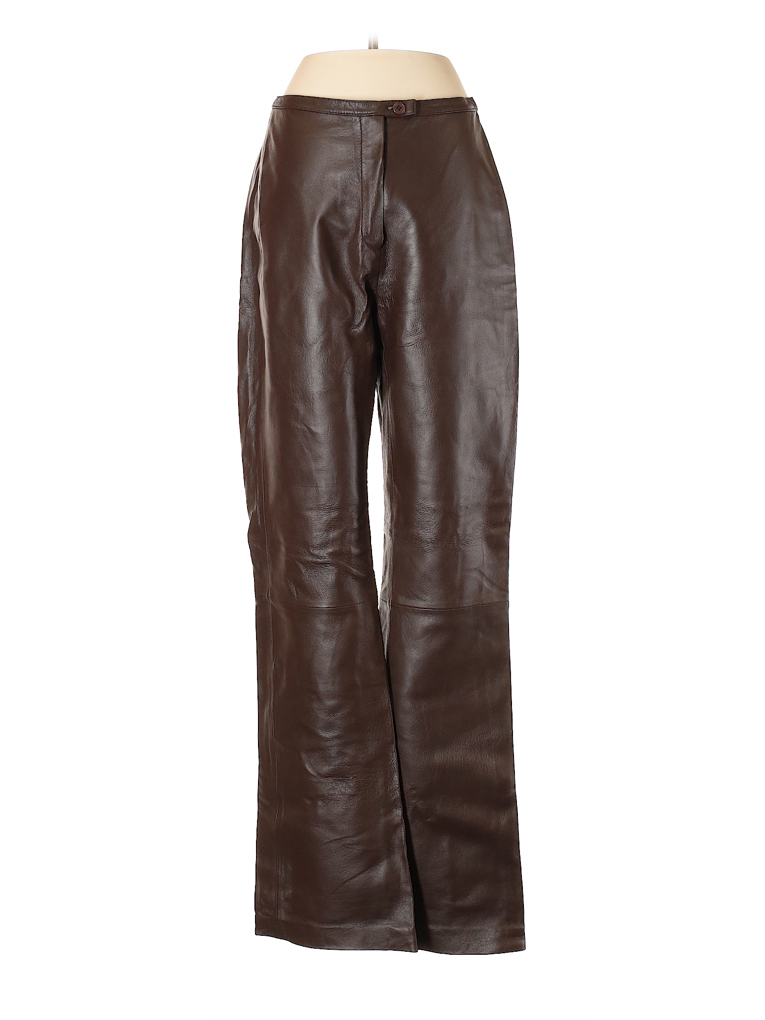 Newport News 100% Leather Solid Brown Leather Pants Size 4 - 81% off ...
