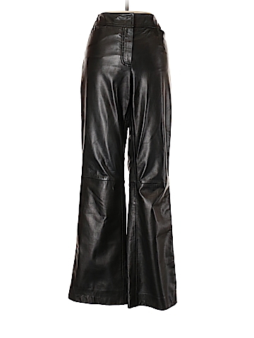 Escada Sport 100% Leather Solid Black Leather Pants Size 36 (EU) - 94% off