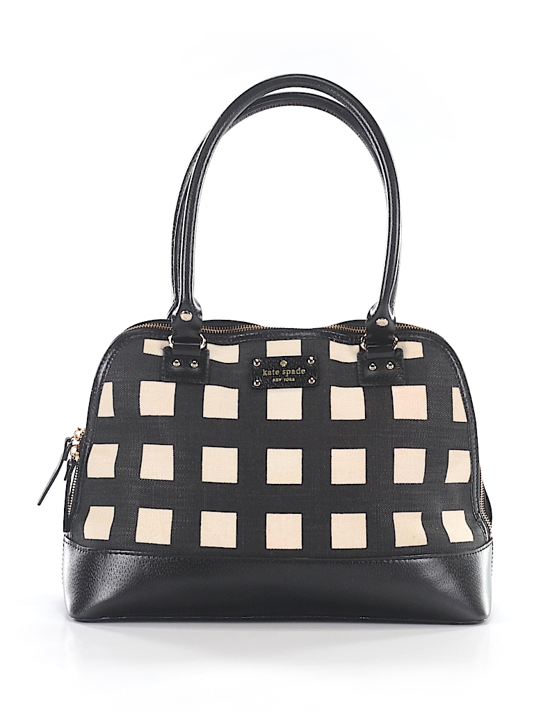 kate spade black and white plaid purse