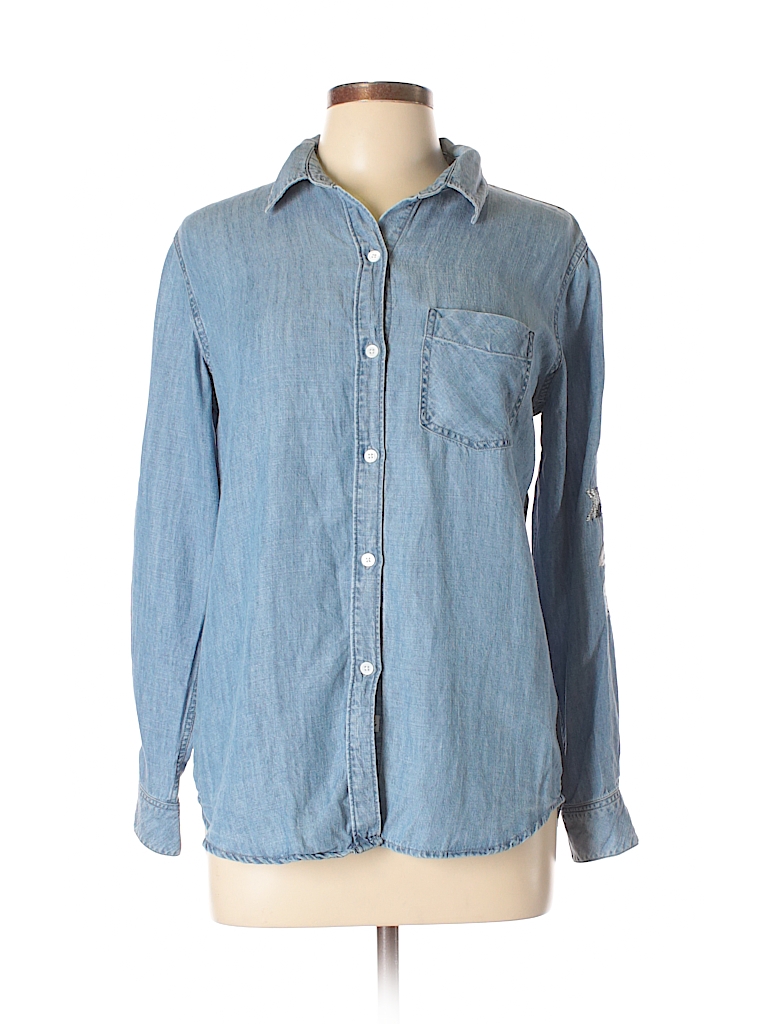 Rails Marled Blue Long Sleeve Button-Down Shirt Size S - photo 1