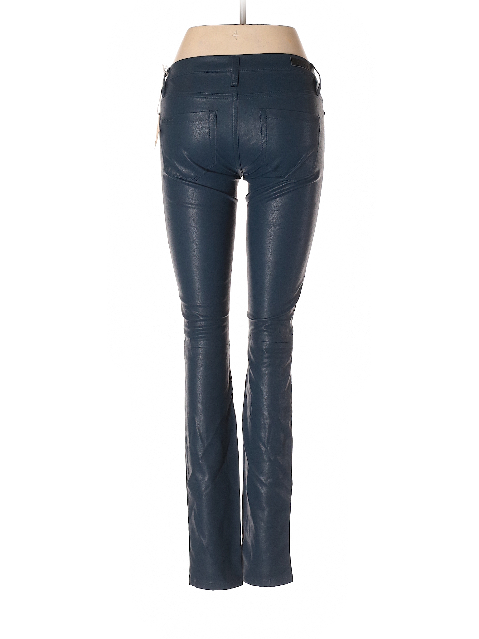 navy blue faux leather pants