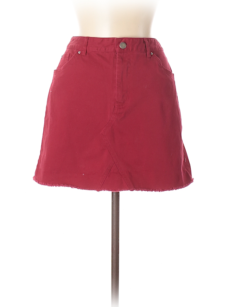 red denim skirt forever 21