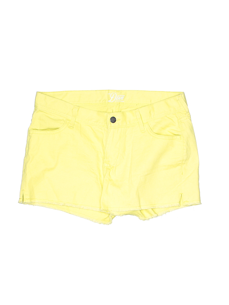 yellow denim shorts womens