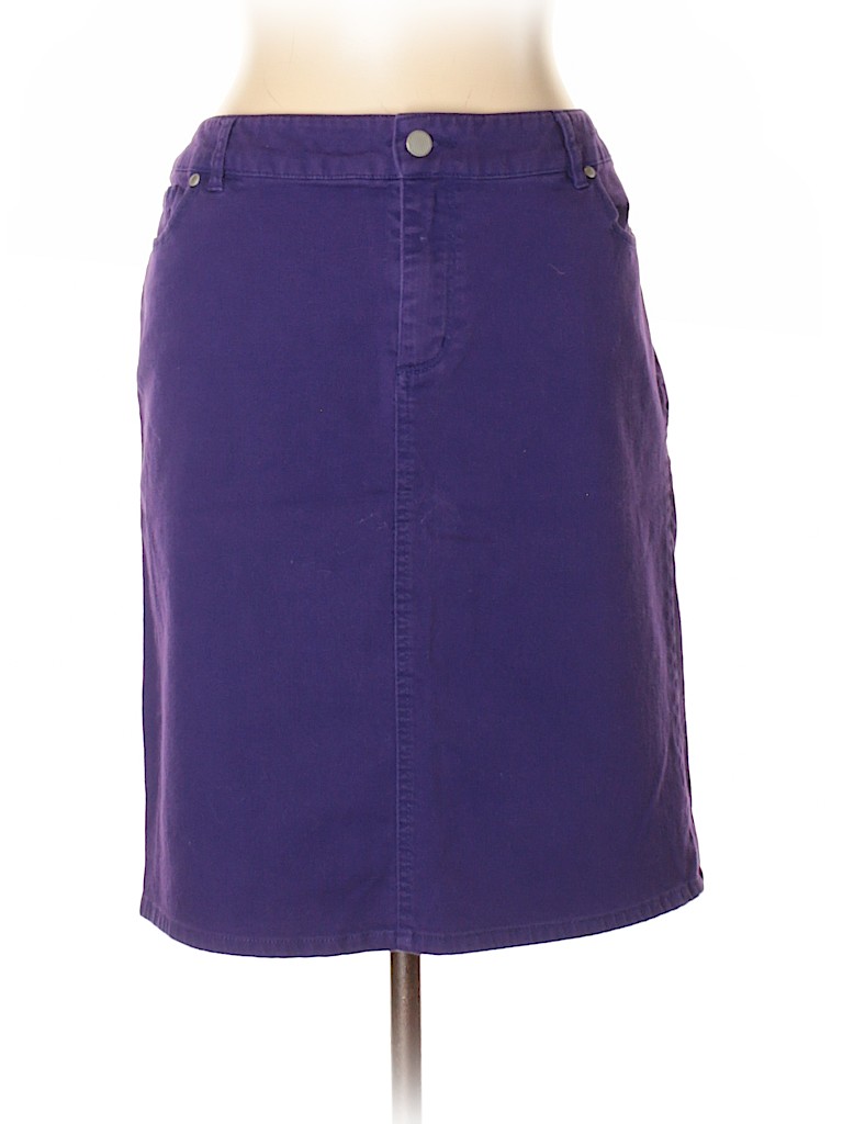 Dark Purple Denim Skirt Size Lg 