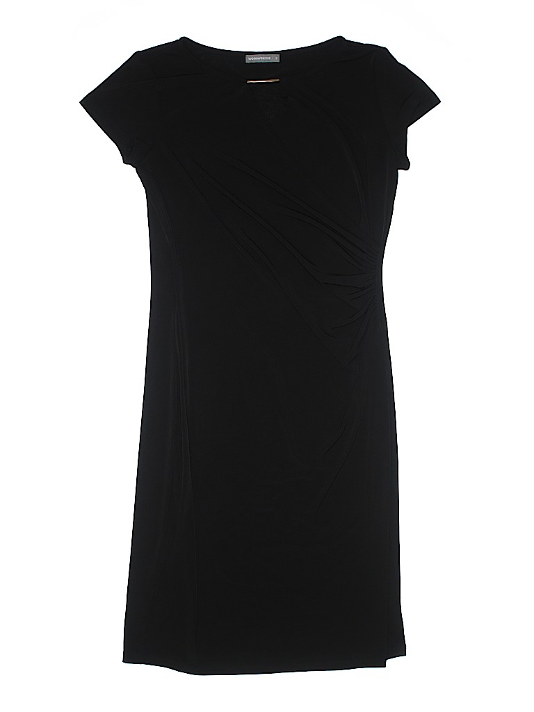 Woolworths Solid Black Casual Dress 