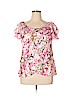 DressBarn 100% Polyester Pink Short Sleeve Blouse Size L - photo 1