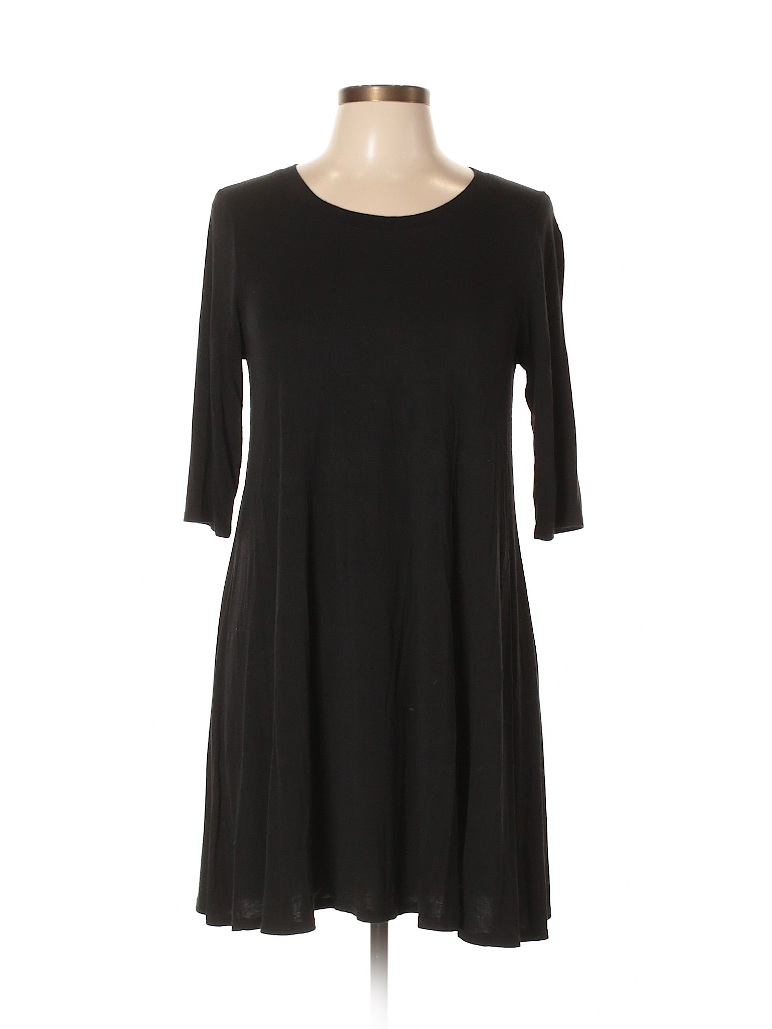 Teenplo Solid Black Casual Dress Size L - 66% off | thredUP