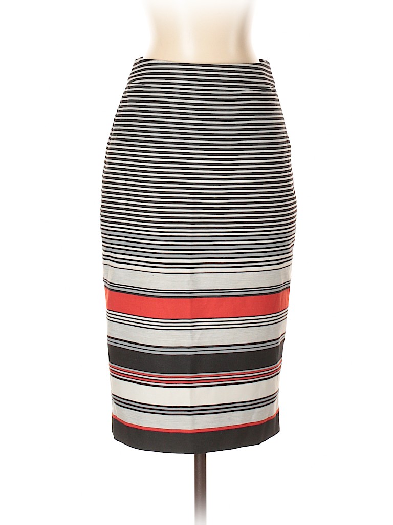 Classiques Entier Stripes Multi Color Black Casual Skirt Size 2 (Petite ...