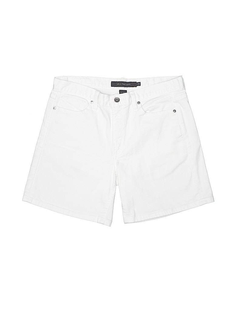CALVIN KLEIN JEANS Solid White Denim Shorts Size 8 - 71% off | thredUP