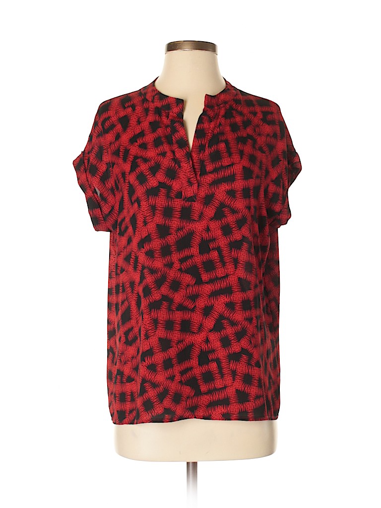 Pleione 100% Polyester Red Short Sleeve Blouse Size S - photo 1