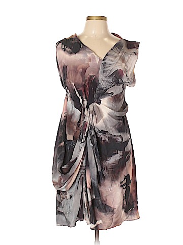 ALLSAINTS Spitalfields 100% Silk Print Gray Cocktail Dress