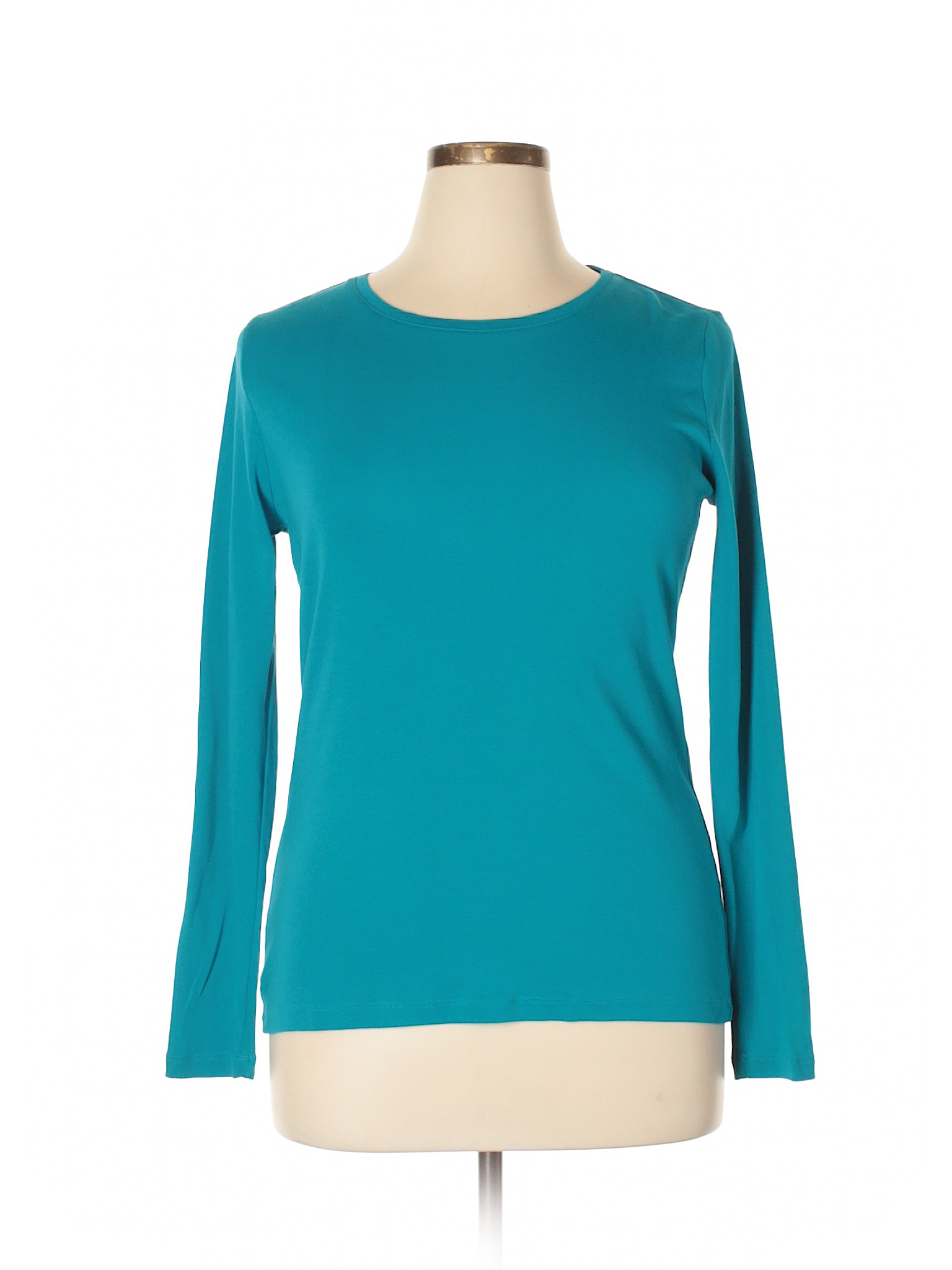 Stylus 100% Cotton Solid Teal Long Sleeve T-Shirt Size XL - 58% off ...