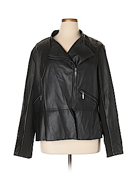 black leather jacket size 22