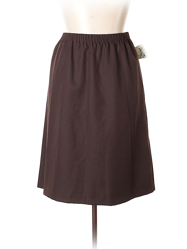 BonWorth 100% Polyester Solid Brown Casual Skirt Size 1X (Plus) - 72% ...