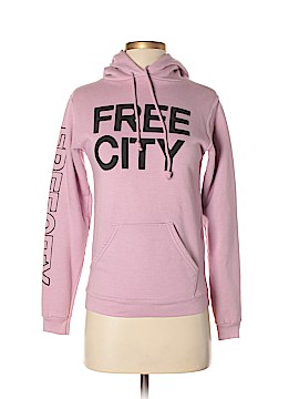 Free City 100 Cotton Graphic Pink Pullover Hoodie Size Sm 1 Or S 77 Off Thredup