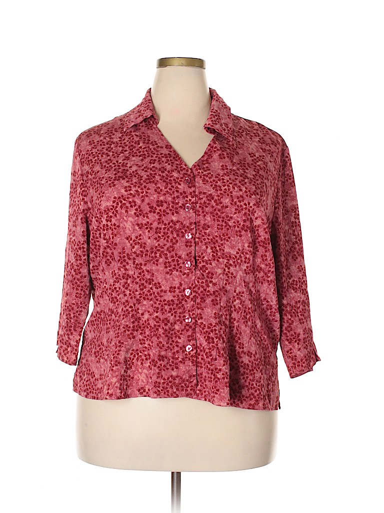 Norton McNaughton 100% Polyester Pink 3/4 Sleeve Blouse Size 2X (Plus) - photo 1