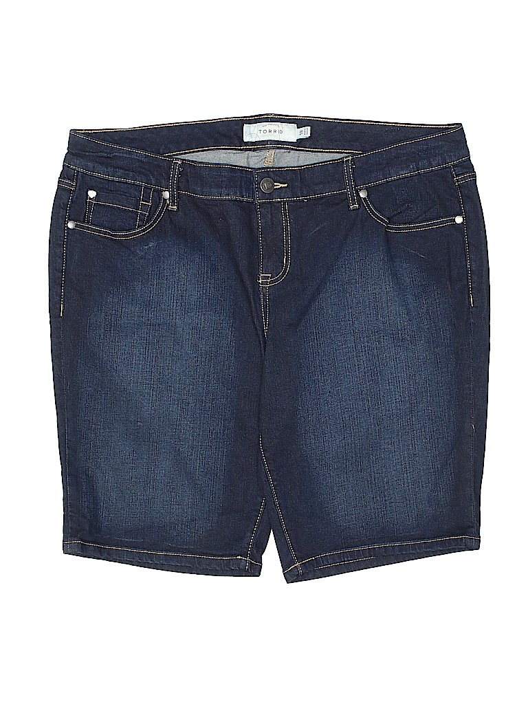 Torrid Navy Blue Denim Shorts Size 18 (Plus) - photo 1