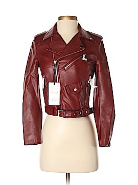 zara red faux leather jacket
