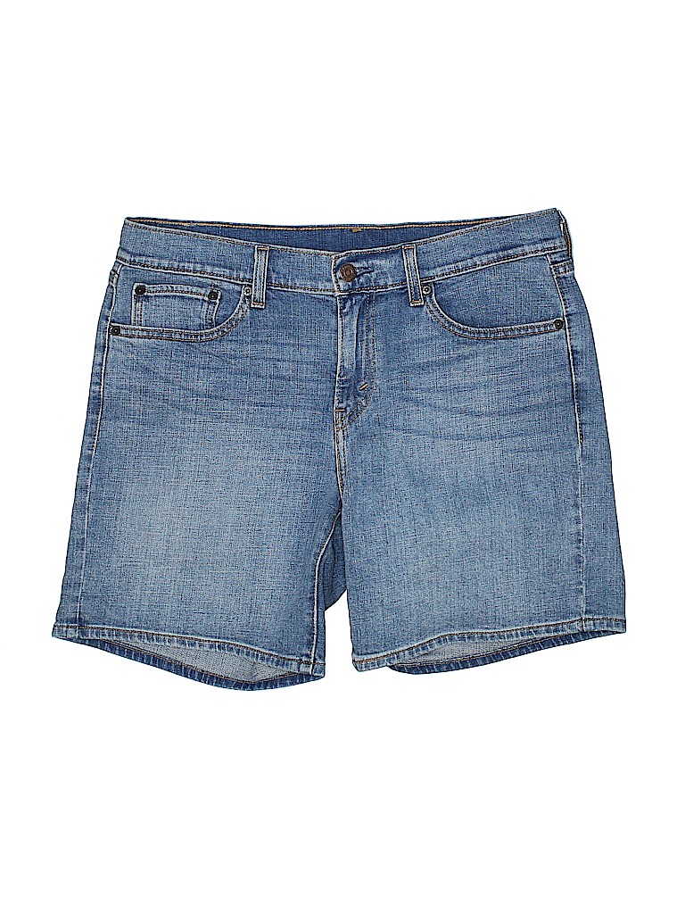 Levi Strauss Signature Solid Blue Denim Shorts 29 Waist - 66% off | thredUP