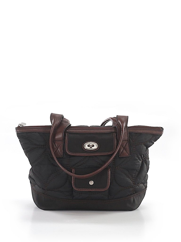 Fossil Color Block Black Tote One Size 74 Off Thredup Pin It Fossil Women Tote One Size