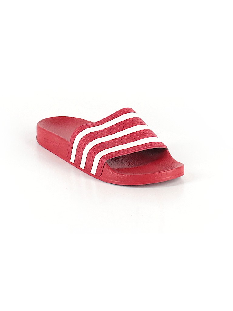 red adidas flip flops