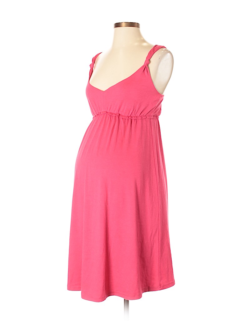 Ann Taylor LOFT Maternity Solid Red Casual Dress Size XS (Maternity