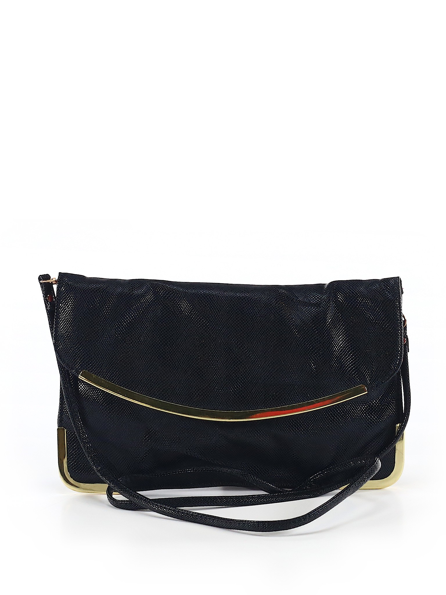 Expressions NYC 100% Leather Solid Black Leather Crossbody Bag One Size ...