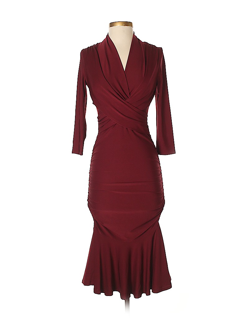 venus burgundy dress