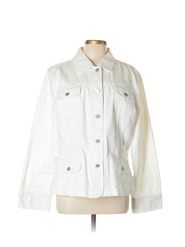 J jill on sale white denim jacket