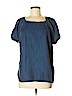 Cloth & Stone 100% Tencel Dark Blue Short Sleeve Blouse Size M - photo 1