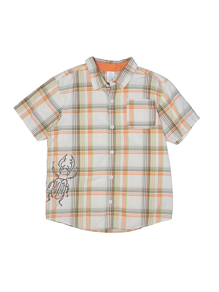 Gymboree 100% Cotton Orange Short Sleeve Button-Down Shirt Size 10 - photo 1