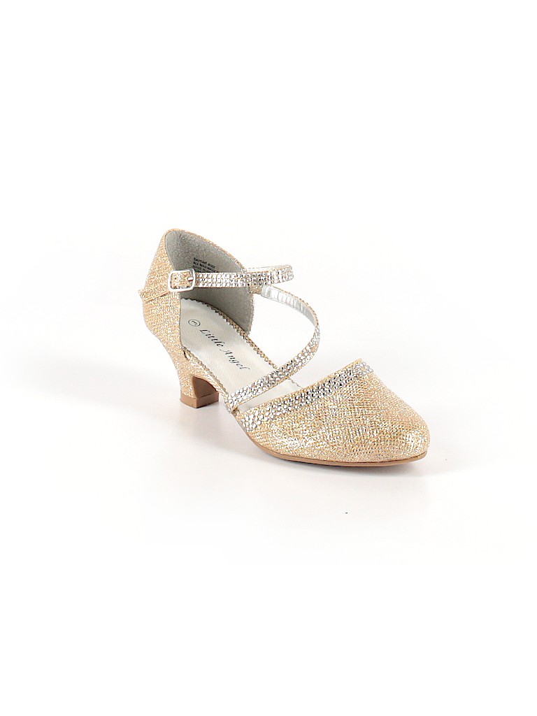 Little Angel Solid Gold Dress Shoes 