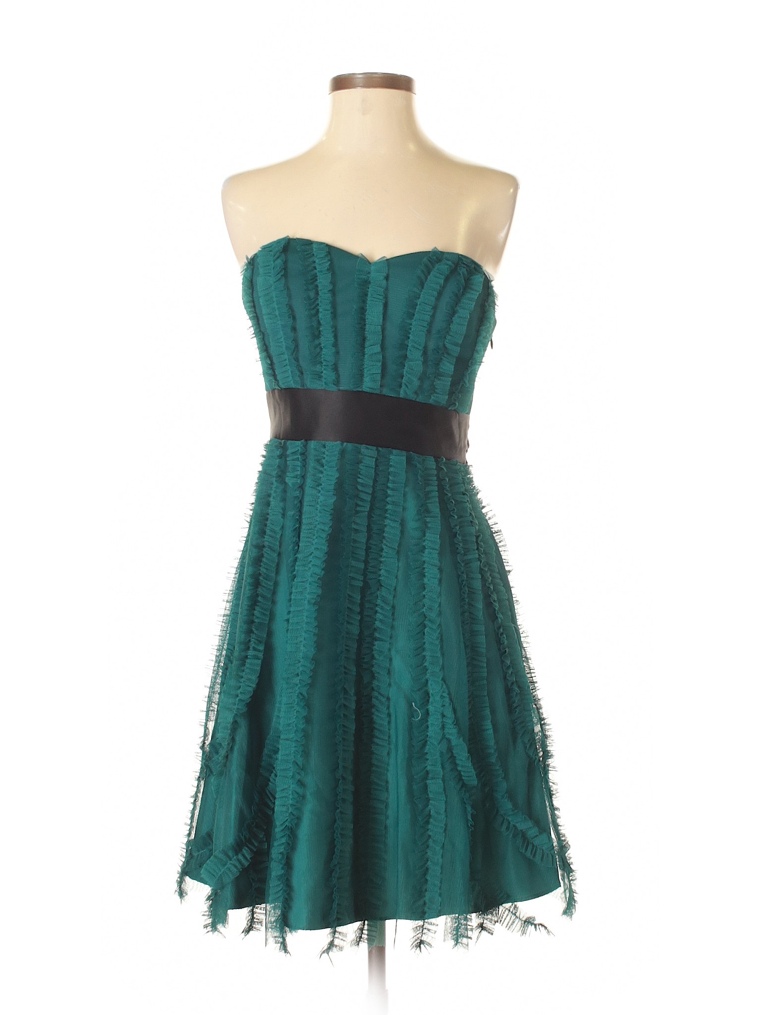 Max and Cleo 100% Polyester Solid Teal Dark Green Cocktail Dress Size 4 ...