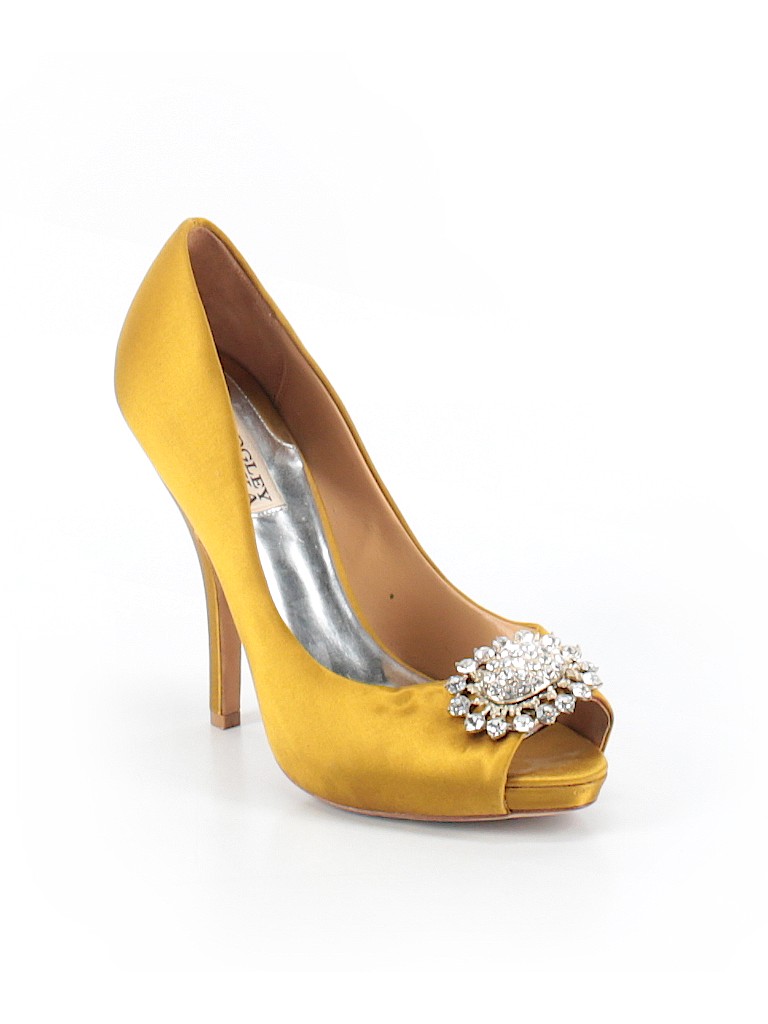 badgley mischka yellow shoes