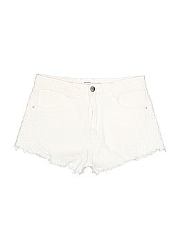 zara white denim shorts