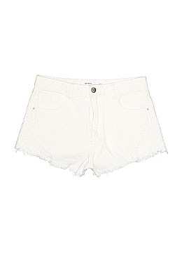 zara white denim shorts